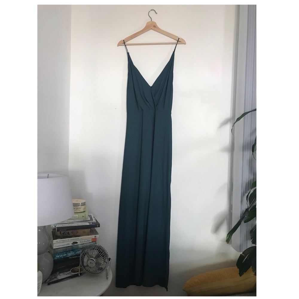 Lush floor length side split evening gown, size M